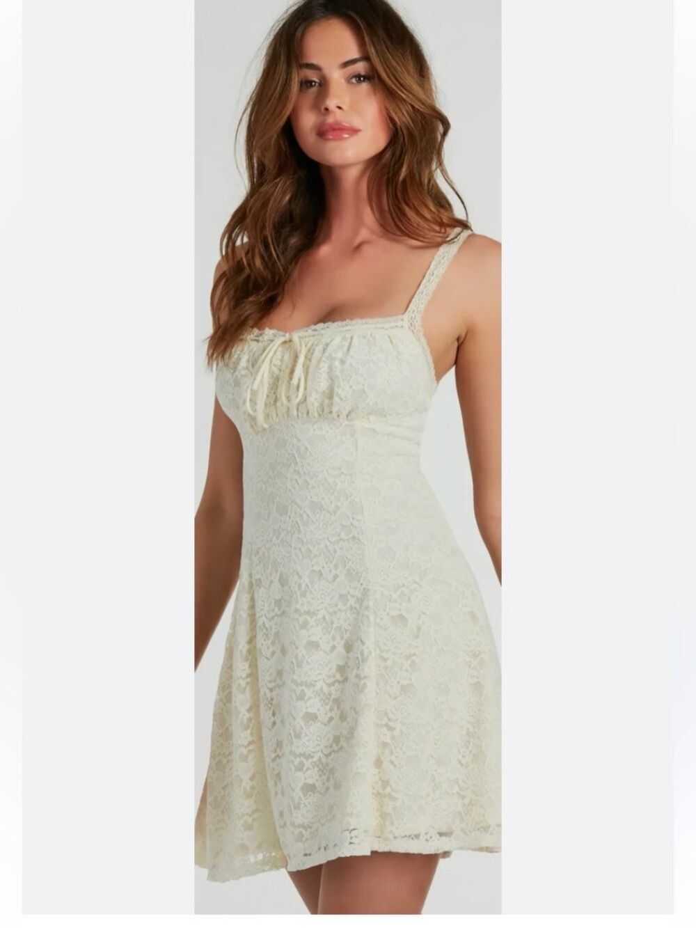 Madden Girl Cream Lace Mini Dress Large